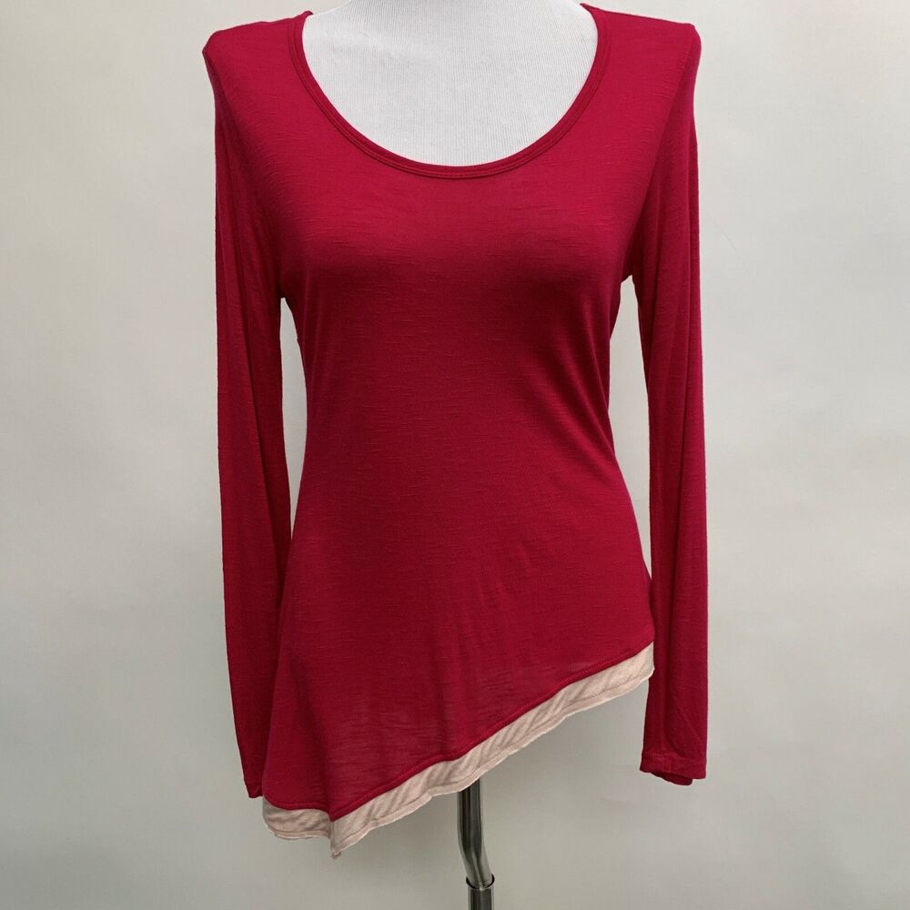 Charming Charlie Women's Top Small Pink Scoop Neck